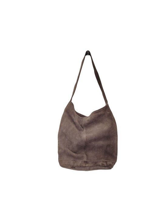 Kimchi Blue Handbags - Kimchi Blue Brown Suede Hobo Shoulder Bag With Inner Zip Pocket